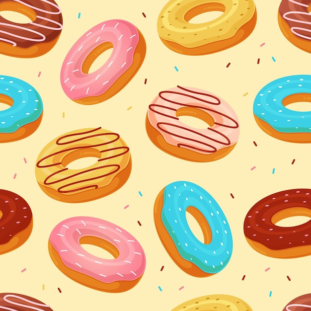 Donuts naadloze patroon achtergrond vectorillustratie