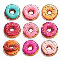 Vector donuts vector clipart white background