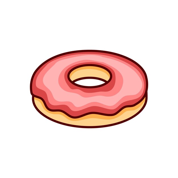 분홍색 유약 벡터 아이콘이 있는 도넛