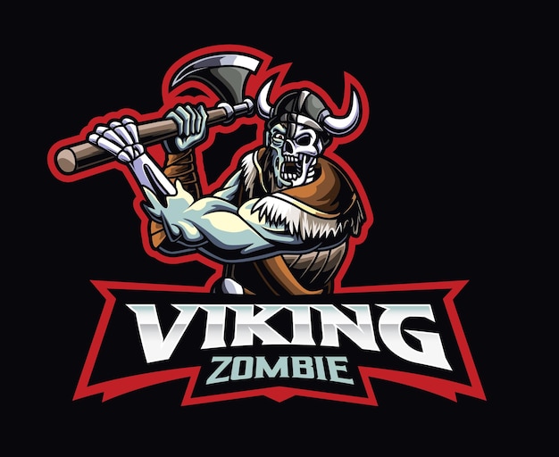 Dood viking mascotte logo ontwerp