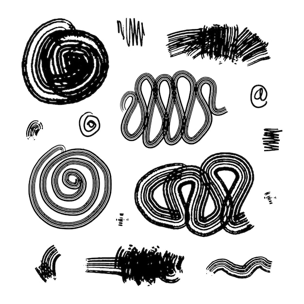 Vector doodle abstract lines vector isolated white background