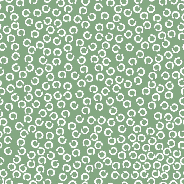 Doodle abstract seamless pattern irregular chaotic white circles on contrasting background