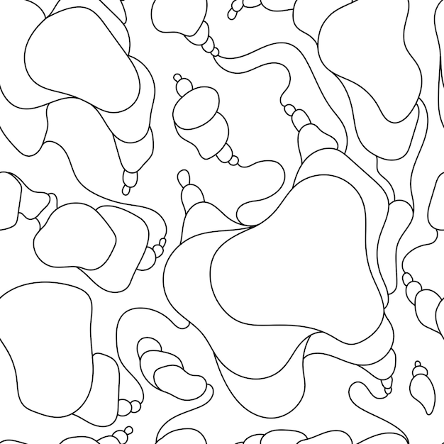 Vector doodle abstract seamless pattern vector illustration.black and white ornate doodle background