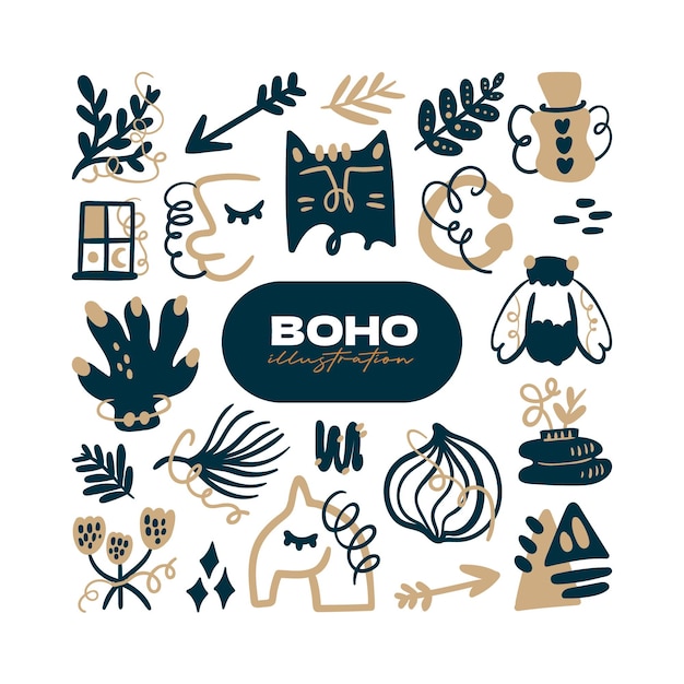 Doodle abstracte boho vector icon