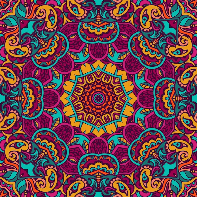 Doodle abstracte sierkleurenillustratie met gestileerde bekleding. Abstract naadloos patroon