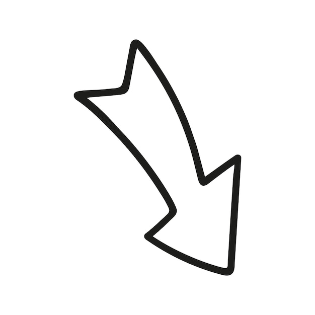 Doodle arrow Illustration Hand drawn element for navigation and presentations