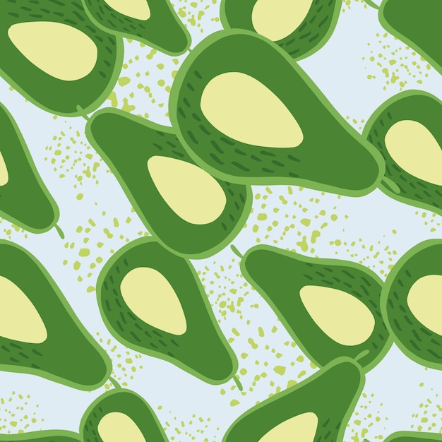 Doodle avocado seamless pattern sfondo botanico disegnato a mano