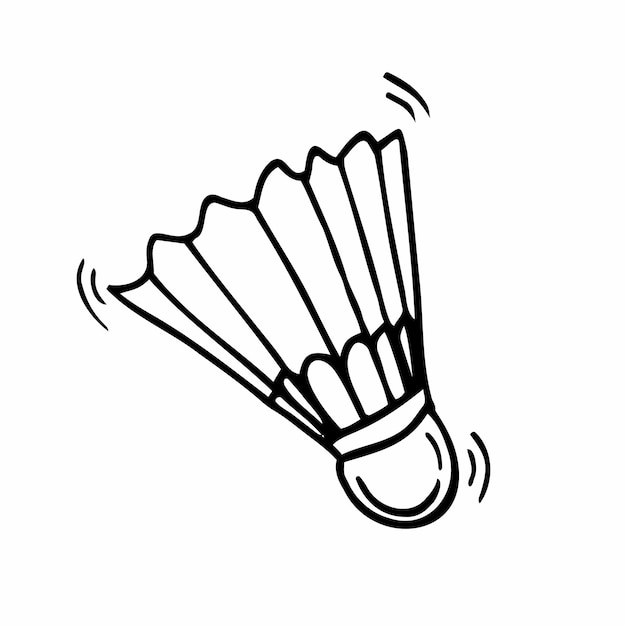 Doodle badminton shuttle pictogram in vector. Hand getrokken badminton shuttle icoon in vector. Badmin