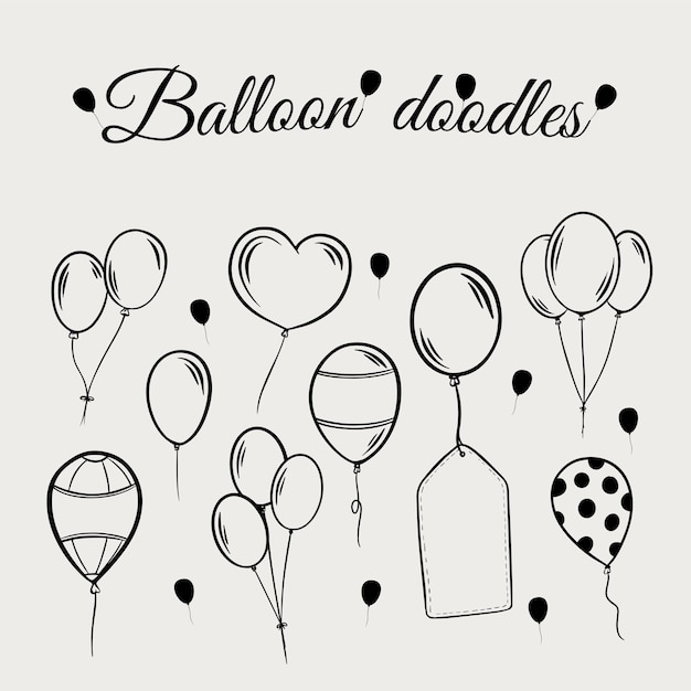 Vector doodle ballon schattig