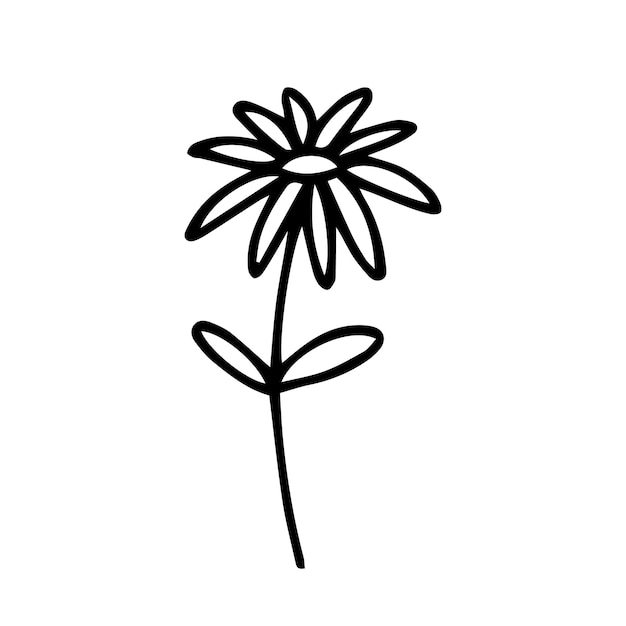 Doodle bloem vectorillustratie Hand getekend kleine bloem schets