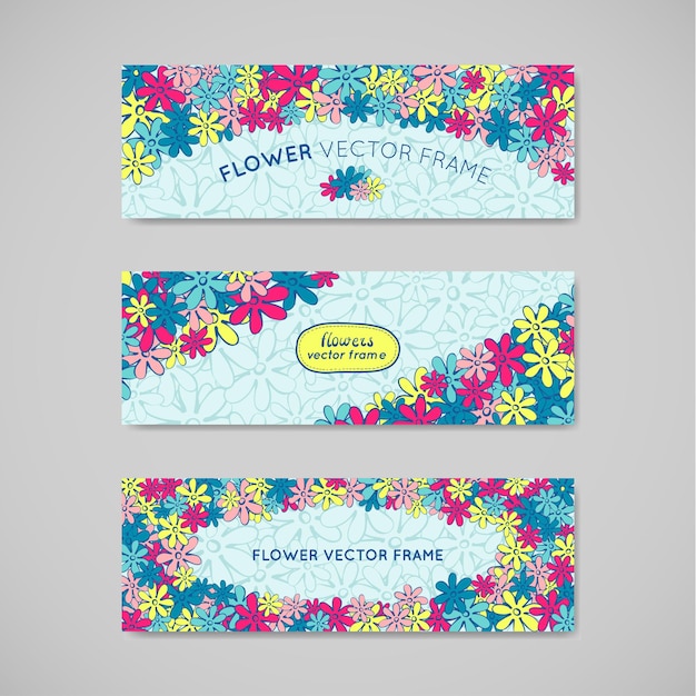 Doodle bloemen frame