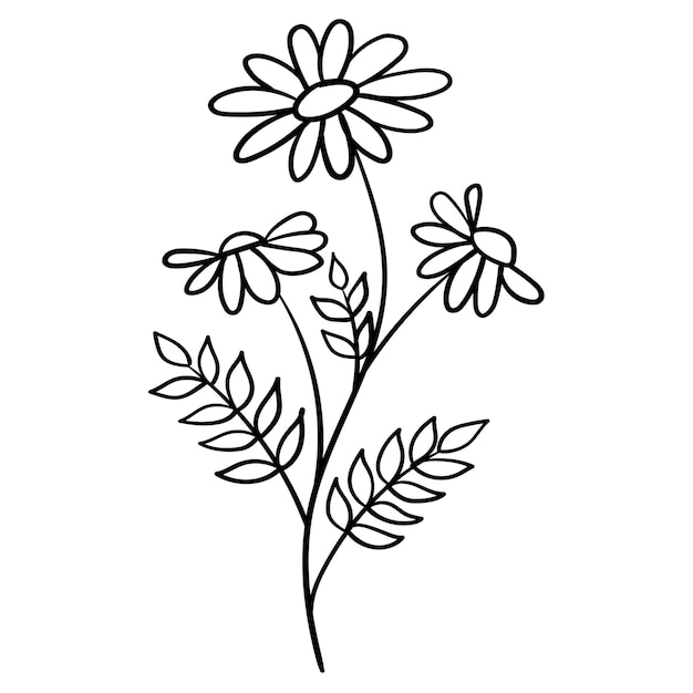 Doodle bloementak, schattige en ongewone knop, kan worden gebruikt om ansichtkaarten, visitekaartjes te versieren