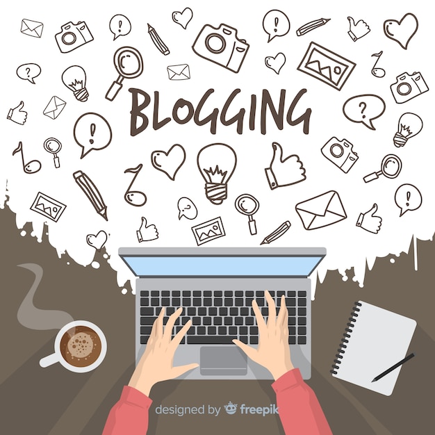 Vector doodle blogging concept