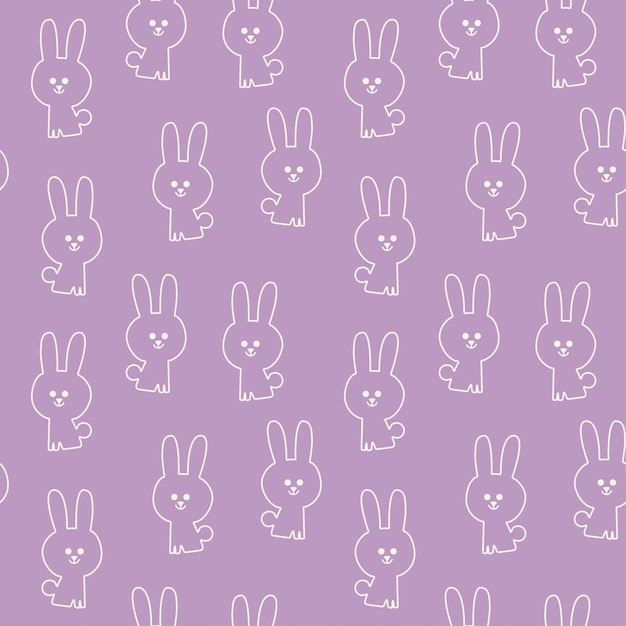 DOODLE BUNNY ANIMAL HAND DRAWN SEAMLESS PATTERN