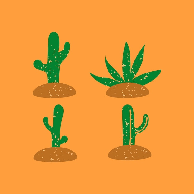 Vector doodle cactus vector shapes set