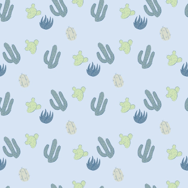 Doodle cactuses pattern