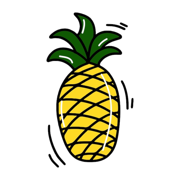 Doodle cartoon ananas