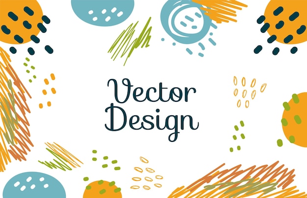 Doodle cartoon boho abstract banner background concept graphic design element