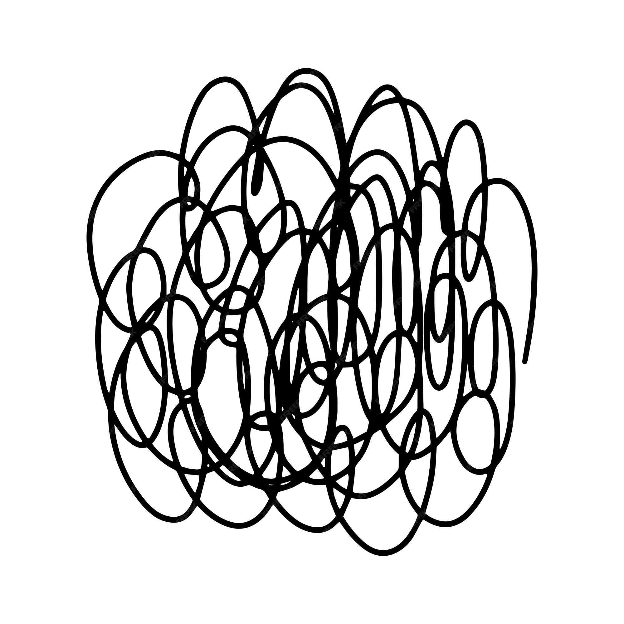 Hand drawn scribble shapes round doodle pen Vector Image