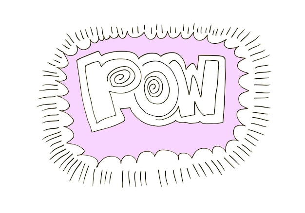 색 배경에 고립된 Doodle 채팅 pow 아이콘은 cocept 디자인을 위해