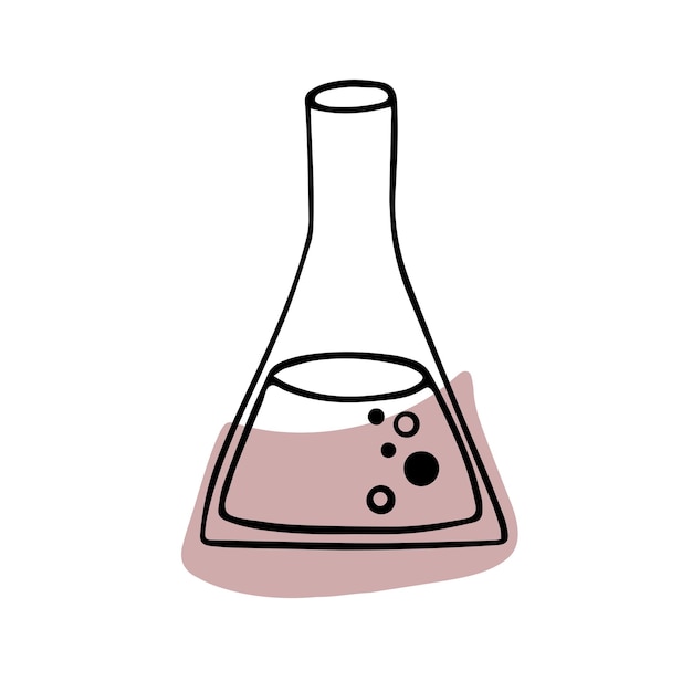 낙서 화학 플라스 크 손으로 그린