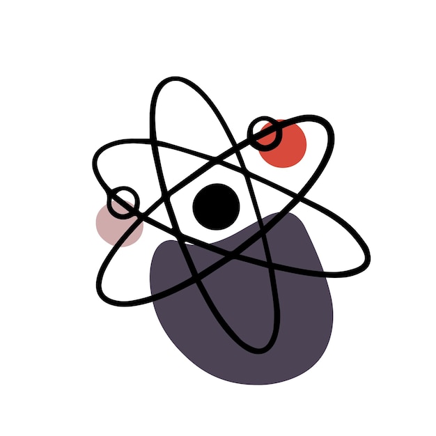 Vector doodle chemische atoom of molecuul