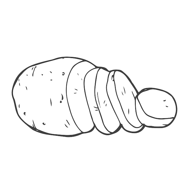 Doodle chopped potatoes sketch icon