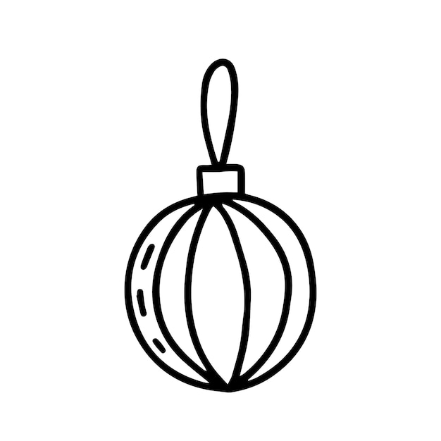 Doodle Christmas ball vector illustration Hand drawn Christmas tree decor