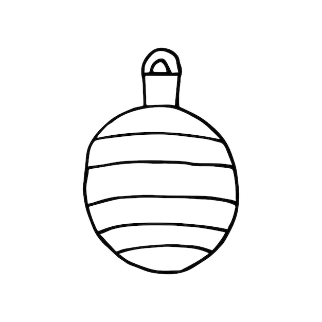 白い背景の上のクリスマス ボールを落書き ベクトル手描きクリスマスの装飾