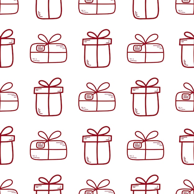 Vector doodle christmas and new year vector seamless pattern