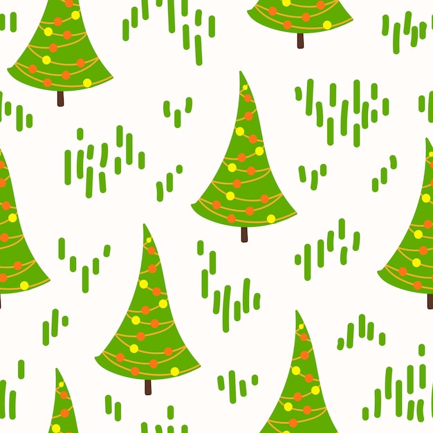 Vector doodle christmas tree pattern