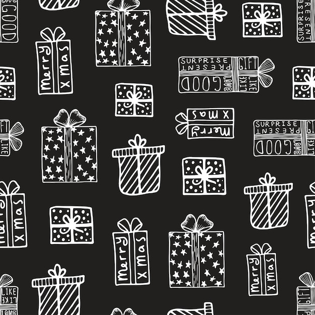 Doodle christmas vector pattern