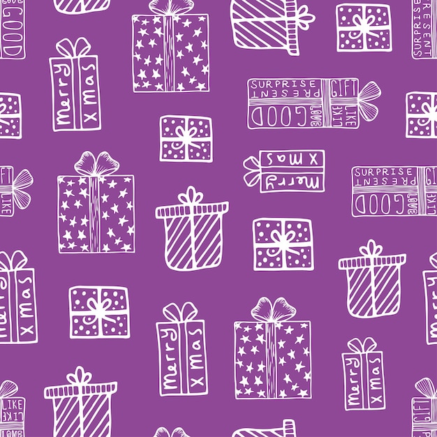 Doodle christmas vector pattern