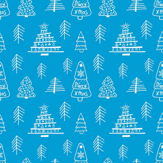 Doodle christmas vector pattern