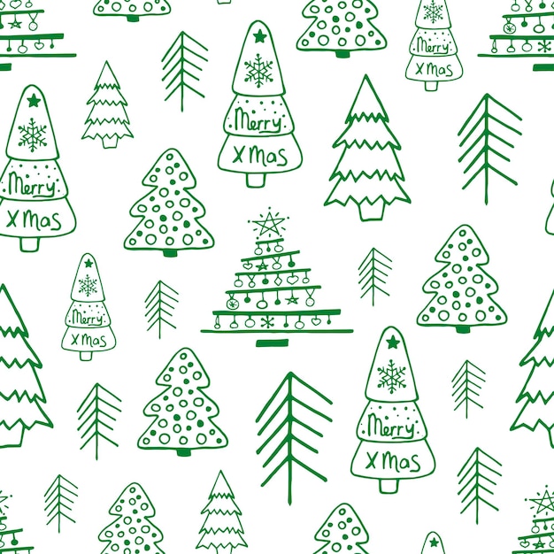 Doodle christmas vector pattern