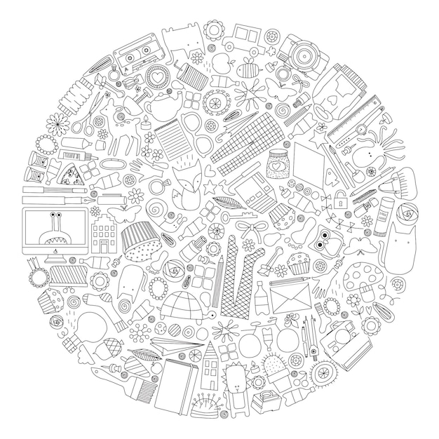 Vector doodle circle vector illustration