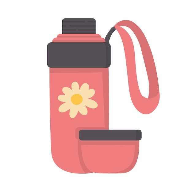 Doodle clipart thermos da campeggio per bevande calde tutti gli oggetti vengono ridipinti