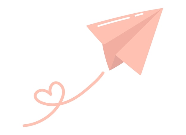 Doodle clipart love letter in the form of an airplane