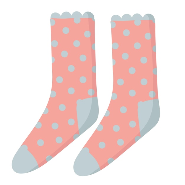 Doodle clipart pair of homemade socks with polka dots