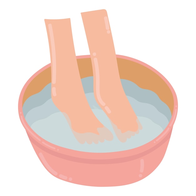 Vector doodle clipart relaxing fragrant foot bath