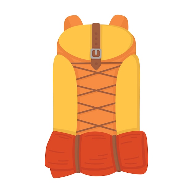 Vector doodle clipart travel backpack all objects are repainted