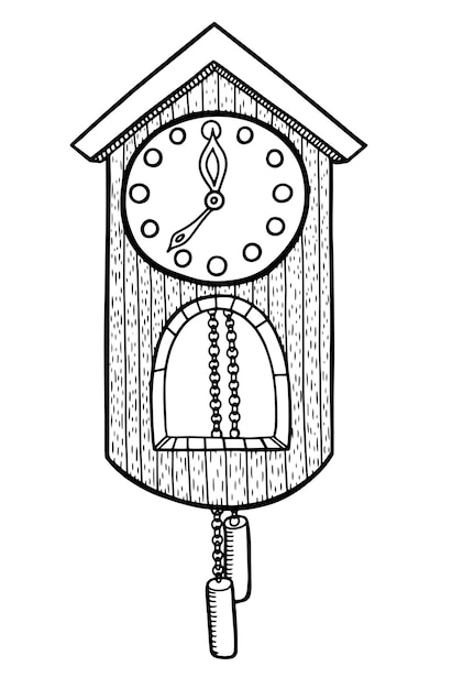 Illustrazione vettoriale dell'orologio di doodle