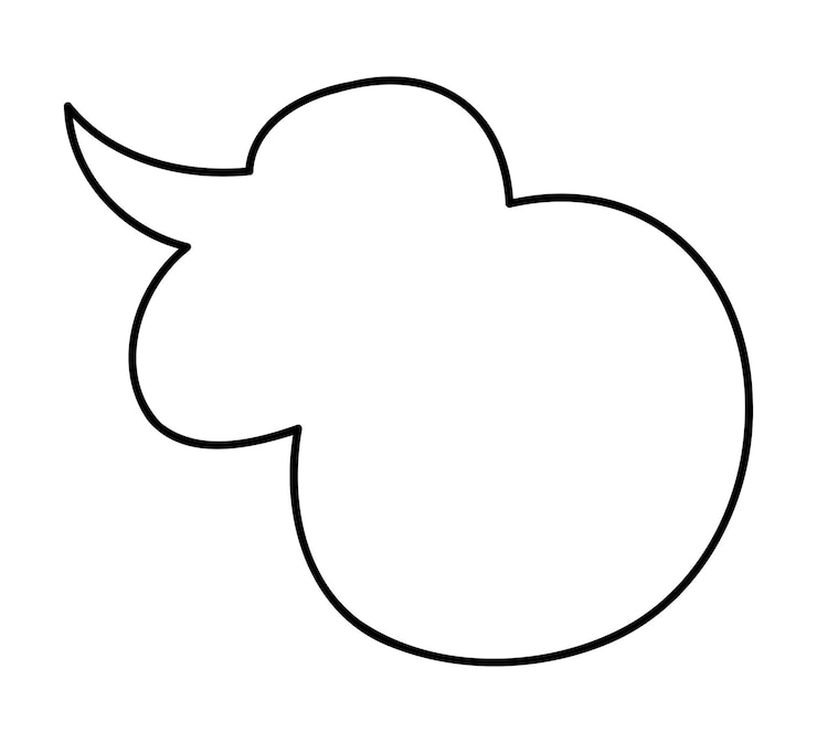 Vector doodle cloud shape dialog box hand draw clip art illustration