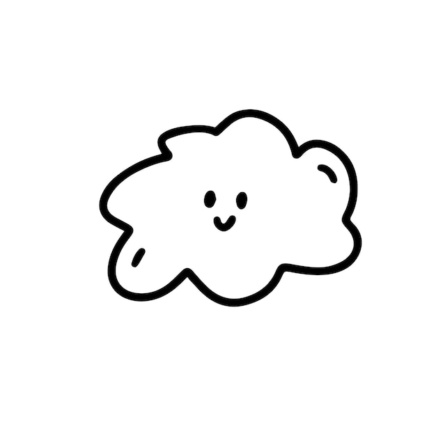 Vector doodle cloud with face vector illustration isolated