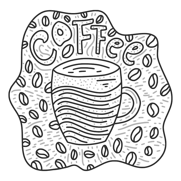 Vector doodle coffee cup vector illustration