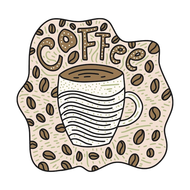 Doodle coffee cup векторная иллюстрация