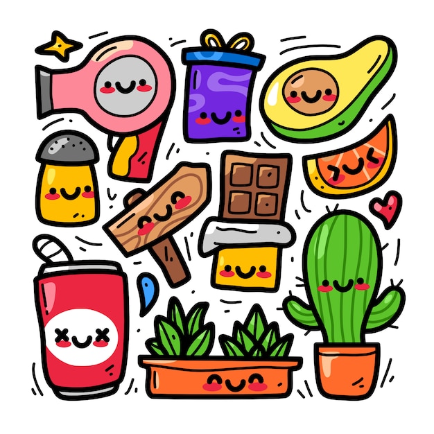 Doodle collection set of random element