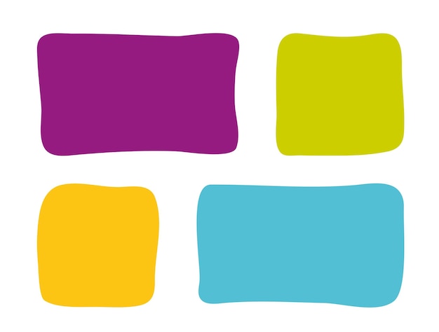 Doodle color vector shapes and frames for social media kids abstract text box by marker hand drawn
