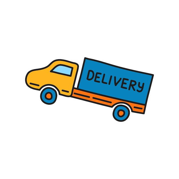 Doodle colored delivery truck