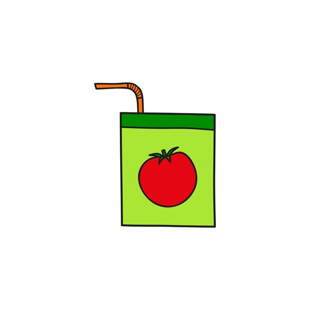 Doodle colored tomato juice